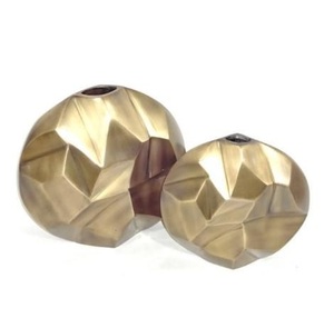 <b>Set</b> Of 2 Decorative Metal Flower <b>Vase</b> for Home & Wedding Floor Decoration Shiny Silver Plated Cylindrical Flower <b>Vase</b> - Product Image 2