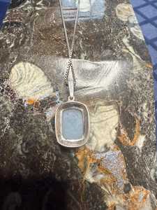 NIKHIL GEMS Pendentif Breloque Rectangulaire Cabochon en Argent Sterling Fait Main, Bleu Ellensburg Naturel, Style Vintage, Unisexe, pour Fiançailles - Product Image 3