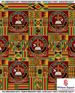Fabricante de Tela Kente Africana Personalizada para Iglesias, Proveedor de Uniformes para Conveniones Religiosas con Estampado de Cera - Product Image 3