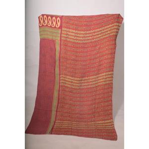 Traditional Cotton Kantha Gudri Handmade Reversible Bed Cover Quilted <b>Throw</b> for Home and Hotel Use - Product Image 4