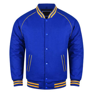 Veste bomber varsity en toile polyester/coton personnalisée OEM, design hiver, broderie de lettres, streetwear, coupe-vent, à capuche pour hommes - Product Image 1