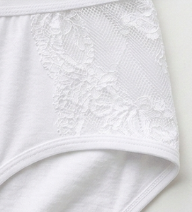 Culotte invisible en dentelle de coton blanc pour femme, respirante, en tissu tricoté, coupe standard - Product Image 5