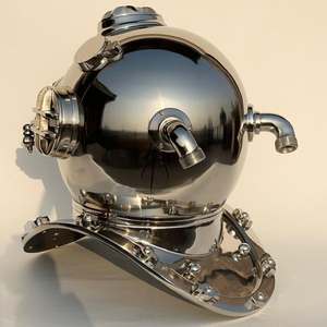 Réplique de casque de plongée Mark V en métal brillant, objet de décoration nautique, de collection vintage pour la mer et l'océan - Product Image 6