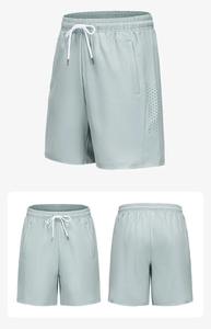 Shorts de performance pour hommes à séchage rapide, en tissu perforé découpé au laser, avec cordon de serrage, pour la gym, la course et l'entraînement, couleur unie, été - Product Image 6
