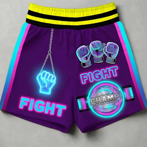 Shorts de boxe en tissu polyester, impression personnalisée, broderie du logo, vêtements de sport respirants, taille personnalisée - Product Image 1