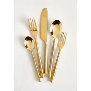 Juego de cubiertos Royal Brass en tono dorado, colección de utensilios de mesa elegantes para hoteles y restaurantes. - Product Image 4