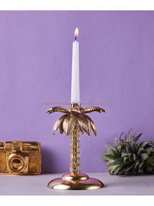 เชิงเทียนเทียนตกแต่งบ้านทรงต้นปาล์มและที่ใส่เทียนสีทองแบบตั้งสำหรับรับประทานอาหารบนโต๊ะ - Product Image 2