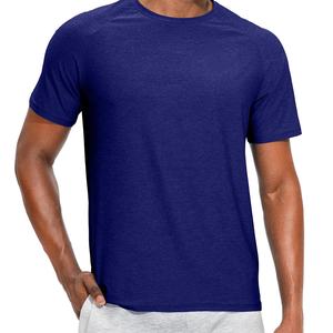 Camiseta de gimnasio de microfibra para hombre, nuevo estilo, tela de enfriamiento, secado rápido, liso con cuello redondo, tejido de punto, 180 gramos de peso, Fitness deportivo - Product Image 3