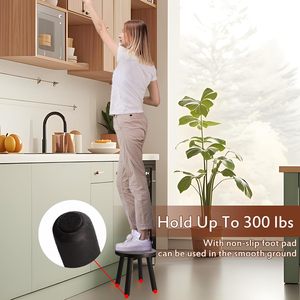Black <b>Small</b> Round <b>Wooden</b> <b>Stool</b> Low <b>Wooden</b> Footrest Bench Chair For Kids Adults Plant Display Stand Home Decoration Wholesale - Product Image 4