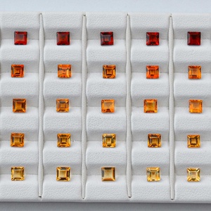 2.5mm certifié pierre de citrine naturelle à facettes forme carrée pierre précieuse en vrac du fabricant de bijoux personnalisés Services hors taxe - Product Image 2