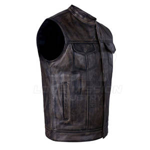 Chaleco de Cuero de Diseño de Lujo, Nuevo Estilo, Chaleco de Cuero para Motociclistas, en Venta en Línea - Product Image 2