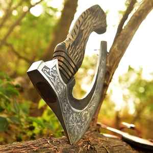 Couteau à pizza artisanal haut de gamme, très vendu, avec manche en bois et étui en cuir, pour l'extérieur, hache à pizza, haches de cuisine - Product Image 3