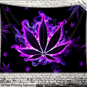 Tapestry 2D con Foglie Viola Fluorescenti che si Illuminano alla Luce UV, Stampa di Grande Formato, 1 Pezzo QD_VIVIOS - Product Image 3