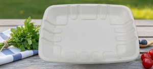Bandeja para carne 10X6 desechable, laminada y sin laminar, biodegradable, de bagazo de caña de azúcar, no tóxica, certificada ISO, compostable, libre de BPA - Product Image 3