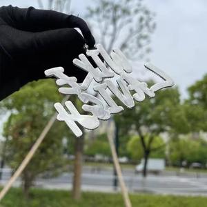 925 <b>Silver</b> Cartoon Diamond Pendant <b>Necklace</b> Lab-Grown Diamond <b>Letter</b> Pendant GIA Certified Hip Hop Unisex Gift - Product Image 2