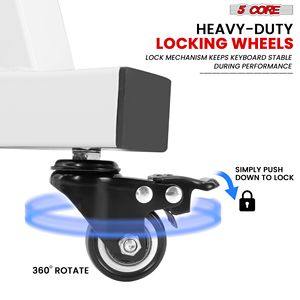 Support de clavier de style Z et rehausseur de piano réglable avec banc rembourré épais KS Z1 WH HD WHLS+KBB WH HD Tabouret de clavier et tabouret - Product Image 6