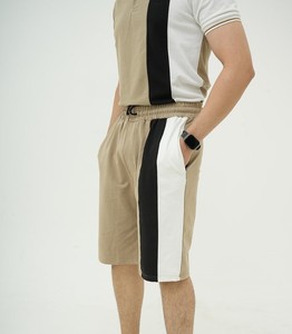 Summer Solid Formal Breathable 100% Cotton <b>Knitted</b> Polo Short <b>Set</b> - Product Image 5