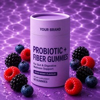 Gomitas Probióticas con Fibra Vegetariana, Sin Gluten, Sin Gelatina, Sin OMG, Marca Privada OEM, para el Apoyo al Bienestar Digestivo Intestinal