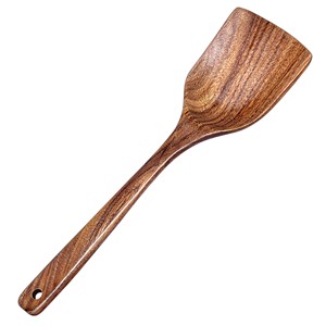 Juego de utensilios de cocina de madera de 3 piezas: espátula, volteador de esquinas, pala plana y raspador antiadherente - Product Image 6