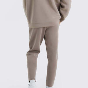 Conjunto de Sudadera con Capucha Gris para Hombre, Manga Larga, Color Sólido, Material de Algodón Informal, Transpirable, para Otoño - Product Image 6