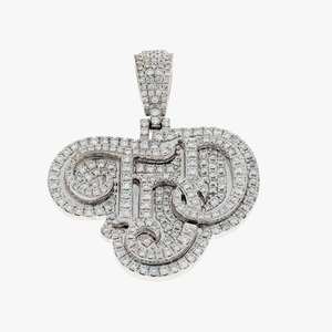 Pendentif personnalisé en moissanite avec initiale |   Pendentif Alphabet Personnalisé |   Bijoux en argent 925 certifiés GRA, couleur D, qualité VVS1, style hip-hop - Product Image 1