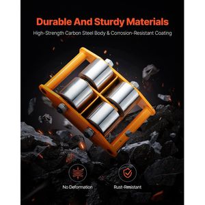 Set di 4 Carrelli per Spostamento Macchinari Industriali in Acciaio al Carbonio, Capacità 26455LBS/12T, 4 Ruote per Movimentazione Industriale - Product Image 4