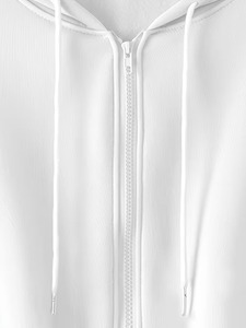 Haut court à cordon de serrage pour femme, sweat à capuche court zippé, chemisier à manches longues col rond, sweat à capuche court tricoté respirant OEM pour l'automne - Product Image 4