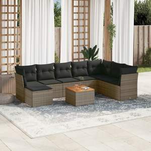 Conjunto de Sofás Modulares Grandes de Ratán PE Gris para Jardín, Colección Premium de Muebles para Exteriores - Product Image 1