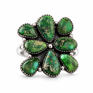 Bague ajustable en or Sonoran et turquoise, style bohème western, grande pierre précieuse, bijou fantaisie, mode sud-ouest - Product Image 3