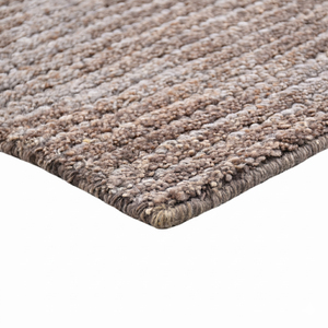 พรมปูพื้น DECORDEC สีเทาอมน้ำตาลแบบทูโทน ทำจากขนสัตว์ เป็นมิตรต่อสิ่งแวดล้อม และกันลื่น  ถักทอด้วยมือ ลายตารางเรขาคณิต - Product Image 5