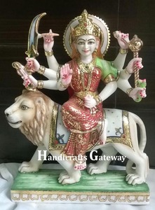 Exclusive White Marble Durga Statue - Product Image 2