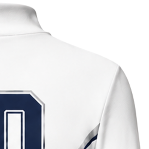 Maillot de cheerleading sublimé bleu marine et blanc à manches longues – Tenue de sport athlétique pour entraînement, performance et compétition - Product Image 6