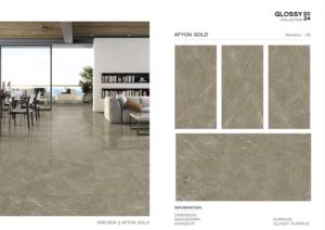 Premium carving finish <b>polished</b> glazed porcelain tiles for wide <b>flooring</b> and wall installation enhancing visual depth - Product Image 3