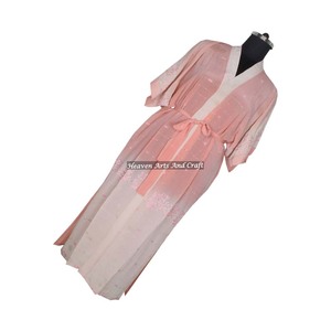 KL012 Kimono long pour femme en soie mélangée style vintage, veste longue avec cordon de serrage réglable, hiver automne - Product Image 1