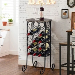Porte-bouteille de vin en métal incurvé créatif, présentoir de table contemporain - Product Image 5