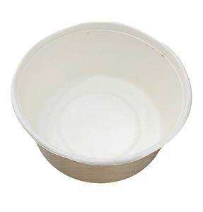 Tazón de Ensalada Cilíndrico de Papel Kraft Marrón con Tapa de PET, Caja Autoformable Desechable Ecológica para Refrigerios - Product Image 2