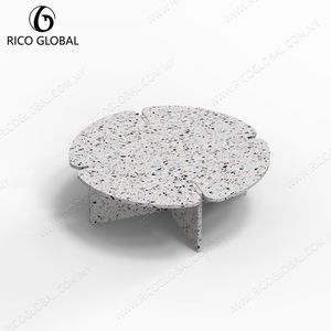 Table basse en terrazzo moderne RICO GLOBAL, en résine, ronde, minimaliste, meubles de salon, design artisanal - Product Image 3
