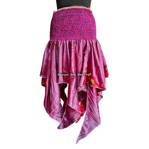 DS012 Nuevo Diseño Falda de Danza del Vientre para Mujer, para Actuaciones y Prácticas de Adultos, Estilo Gitano Tribal con Patchwork y Recortes - Product Image 1