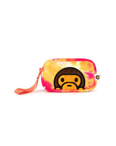 Bolso de mano de nailon con forma de barril y correa para la cintura, color naranja, con cremallera de camuflaje, monedero impermeable - Product Image 1
