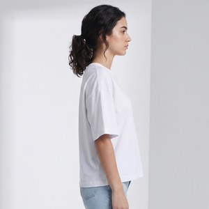 Oversized V-Neck T-Shirt Women 100% Cotton Short Sleeve Casual Tee Ladies Drop Shoulder Summer Style TShirts Women's - Product Image 3