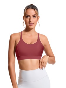 Women Sports Bra Hollow Back <b>Mesh</b> Panel Yoga <b>Crop</b> <b>Top</b> Strappy Gym Workout Fitness Activewear Seamless Bralette Push Up Vest - Product Image 4