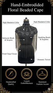 Couture Luxury Beaded Fringe Shoulder Cape <b>Shawl</b> for Dance Bridal Evening Wear Handmade OEM ODM Factory Direct Supplier Top - Product Image 6