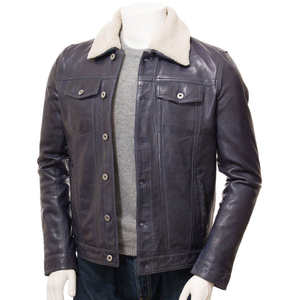 Blouson en cuir vintage pour homme avec fermeture éclair avant et col rabattable, style streetwear, meilleure vente, veste d'hiver - Product Image 1