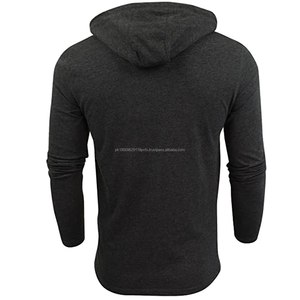 Vente en gros 100% pulls à capuche d'hiver lourds en coton pour hommes logo personnalisé brodé motif solide sweat à capuche col - Product Image 2