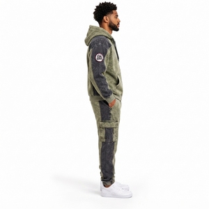 Conjunto de Sudadera y Pantalones Deportivos para Hombre con Lavado Ácido, Estilo Oversize, Puños Acanalados, Ropa Urbana Vintage al por Mayor - Product Image 6