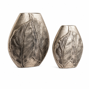 Florero de Aluminio Hecho a Mano de Lujo Moderno, Florero de Metal con Acabado Plateado y Textura de Corteza de Árbol para Hogar, Hotel y Bodas - Product Image 3