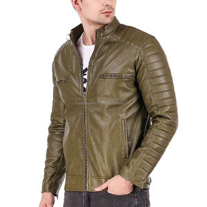 Vestes tendance en cuir véritable de coupe régulière pour hommes Veste en cuir de qualité supérieure au design pour hommes - Product Image 2