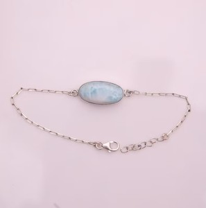 Bracelet unisexe en argent sterling 925 avec motif en forme de clé en pierre précieuse Larimar pour les fêtes, les mariages et les anniversaires-Cadeau de bijoux en or - Product Image 5