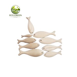 Decoración de Peces de Madera de 15 cm, Manualidades DIY, Adorno de Peces de Madera de Fresno Natural, Estilo Japonés, Hecho a Mano, Pintado, Decoración para el Hogar, Regalo - Product Image 2