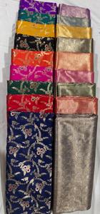 Premium Banarasi Jacquard Semi Georgette Fabric Sarees Dresses <b>Bridal</b> Wear | Medium Weight Elegant Honey Lace Brand Textile | - Product Image 2